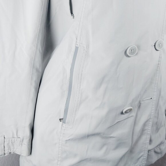 Columbia Women's Light Grey Omni-Heat Full Zip Double Breasted Trench Coat Sz - Picture 9 of 14